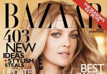 Drew Barrymore pe coperta “Harper’s Bazaar”